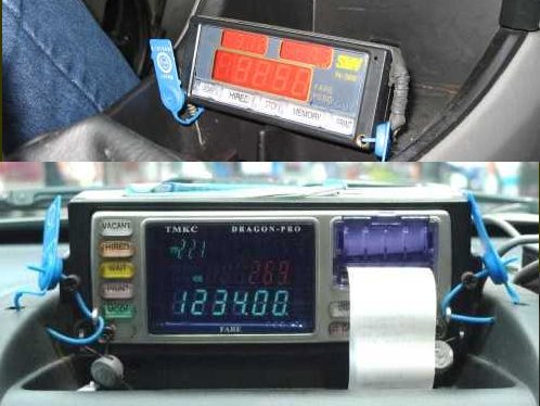 Old and new taxi meter